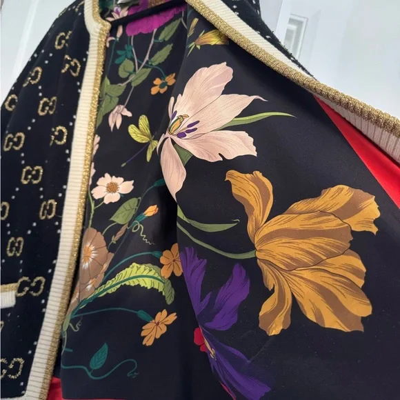 Gucci Black & Cream GG Logo Knit Open-Front Jacket - Picture 5 of 10